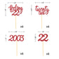 Moitkptt 24pcs Cupcake Toppers, Cardboard, 4.5x0.15 inches, Red, Twenty Two Birthday Cake Decorations