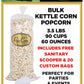 Gourmet Kettle Corn Popcorn-Bulk-Wholesale-5 Gallons-90 cups-60 oz -FREE SANITARY SCOOPER & 20 gift bags included!