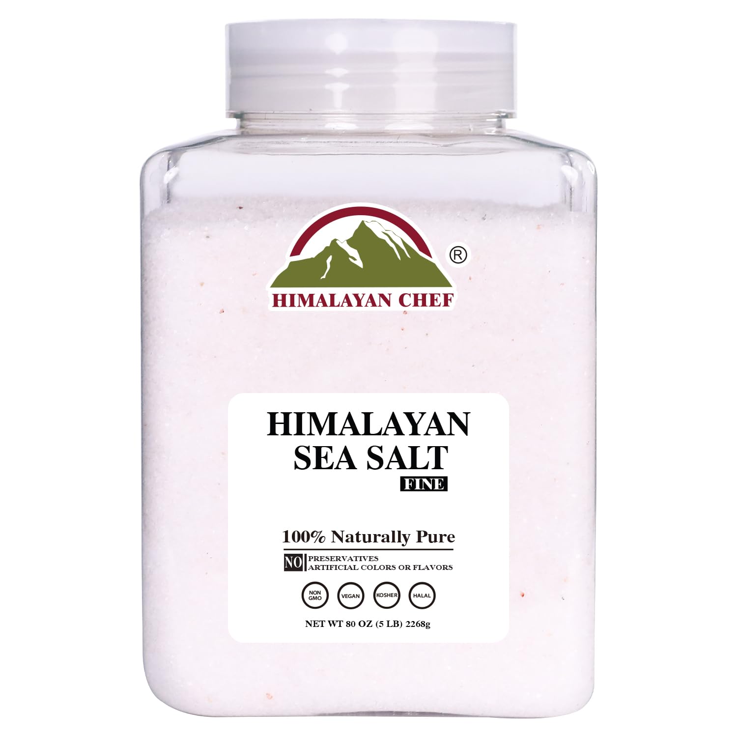 Himalayan Chef Sea Salt Fine Grain, 5 lbs | Rich Minerals, 100% Natural and Unrefined Sea Salt Fine Organic Minerals