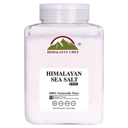 Himalayan Chef Sea Salt Fine Grain, 5 lbs | Rich Minerals, 100% Natural and Unrefined Sea Salt Fine Organic Minerals