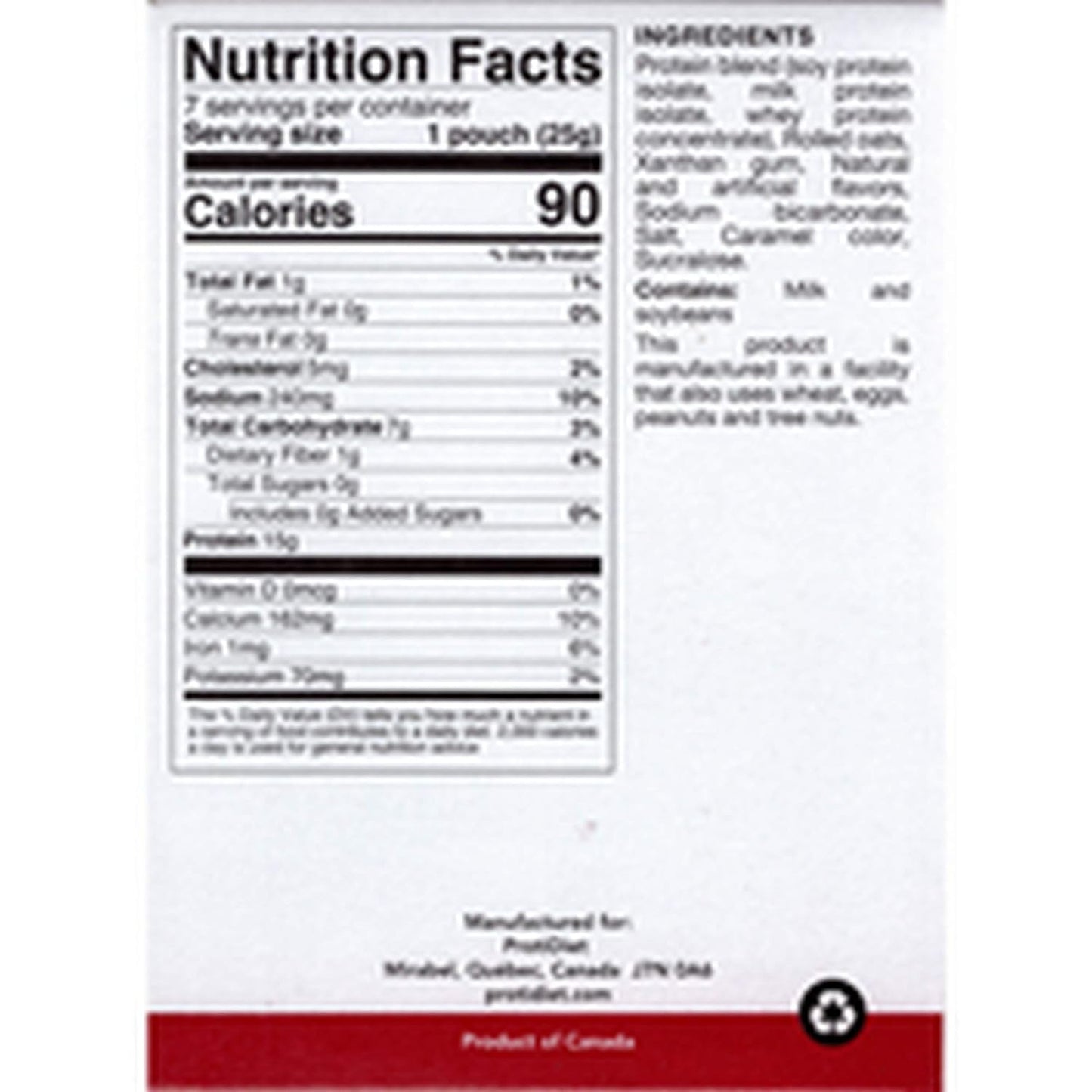 ProtiDiet High Protein Maple Brown Sugar Oatmeal, 15g Protein, Low Calorie, Low Carb, Low Fat, Sugar Free, Instant Diet Oatmeal