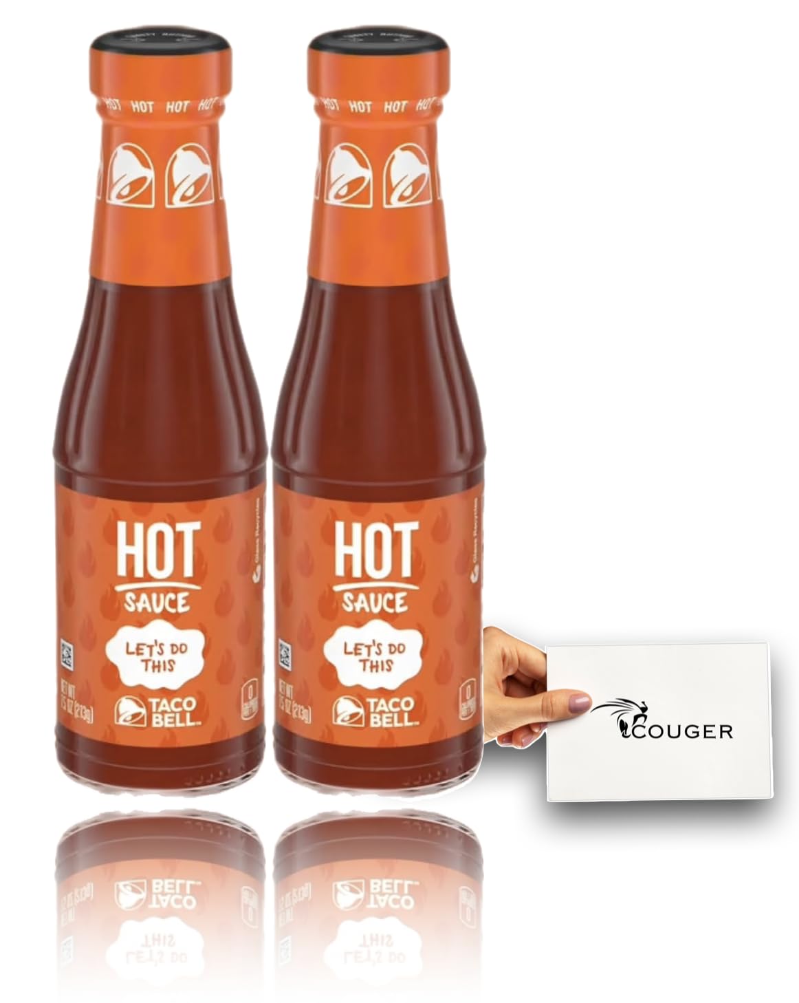 Taco Bell Hot Sauce Bottle 7.5 oz. (2-Pack) With Couger Card