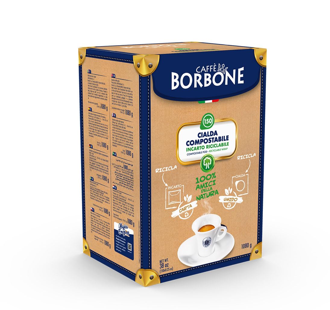 Caffè Borbone Espresso Paper Pods, Gold Blend, Medium Roast - 150 Count ESE Pods, Authentic Italian Espresso