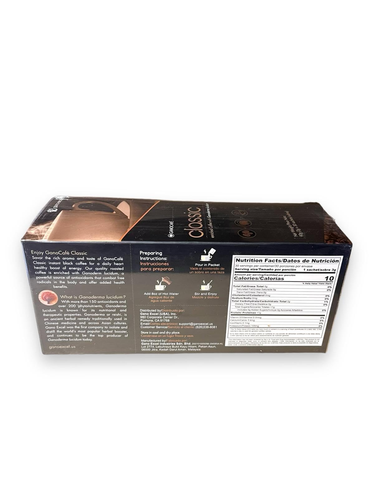 Gano Excel Classic Coffee with Ganoderma Lucidum - 3.2 oz Sachets, FBAClasicCpffee, Premium Asian Coffee