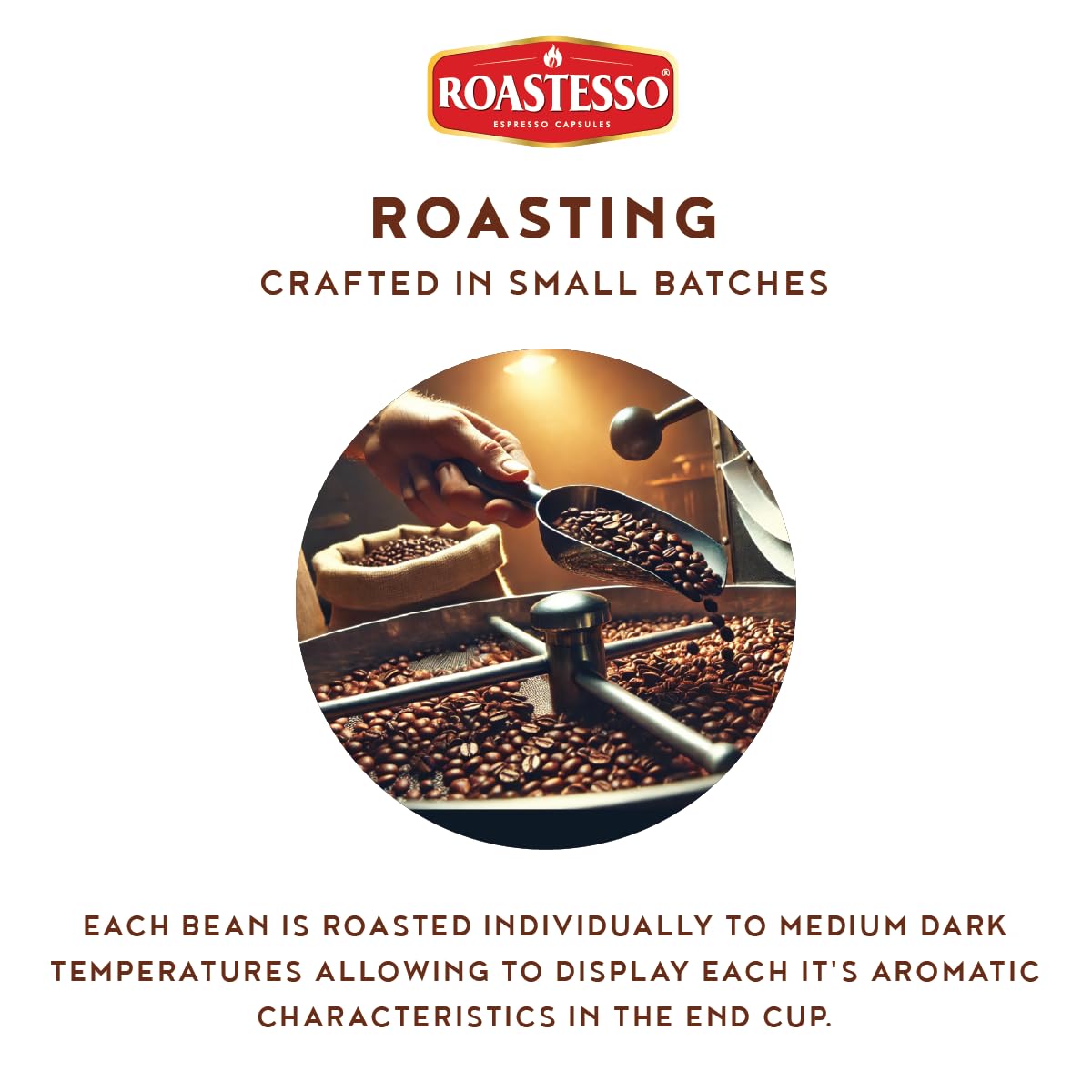 Roastesso Aluminum Espresso compact pieces Variety Pack, Natural Flavors - French Vanilla, Caramel, Chocolate, Hazelnut, 40 Count