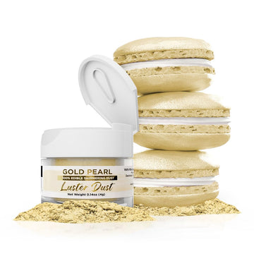 Luster Dust - Gold Pearl (4g 1x Pump) | Edible Vegan Dust & Paint for Cake Decorating, Ice Cream, Desserts, Cocktails and Bevera