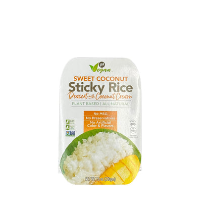 24Vegan Sweet Coconut Sticky Rice Dessert with Coconut Cream - Certified - Plant Based - NON GMO - Gluten Free