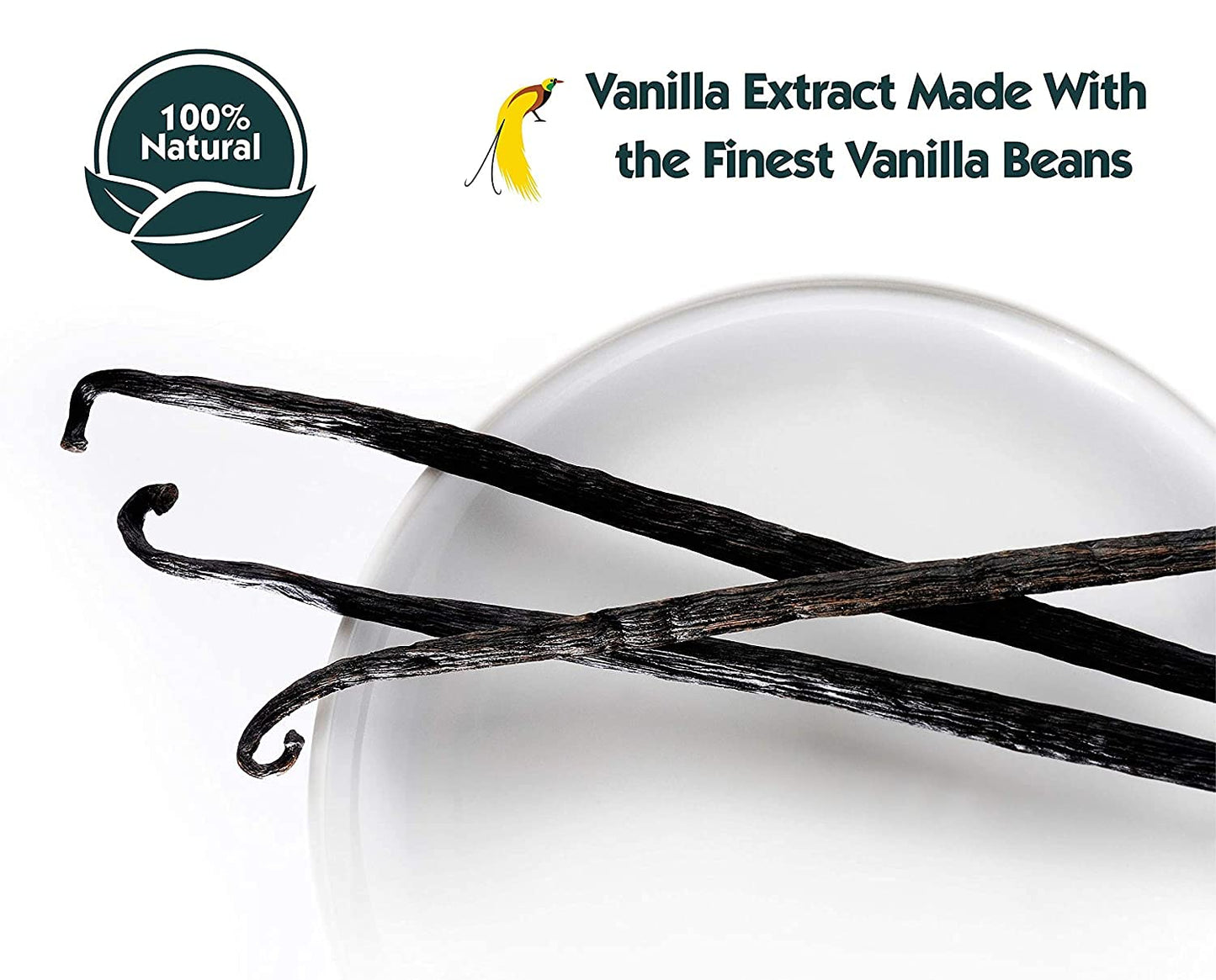 32 Oz Pure Vanilla Extract - 100% Real Vanilla Extract - For Cooking, Drinks & Desserts - 100% Vegan, Sugar Free & Kosher - Non-