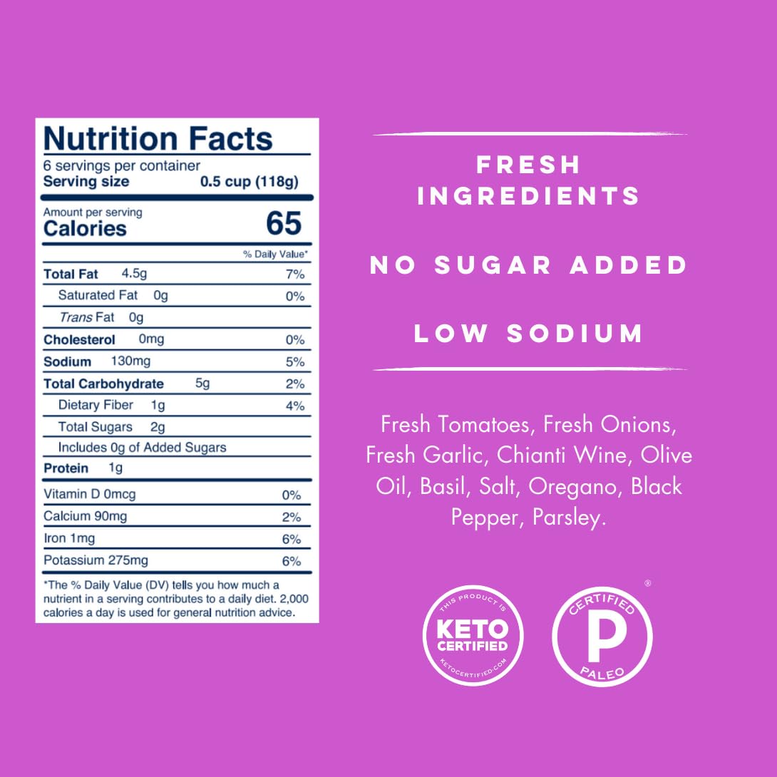 Yo Mama’s Foods Keto Pasta Sauces - Pack of 6 - No Sugar Added, Gluten Free, Paleo Friendly - 1.56 lb Total Weight