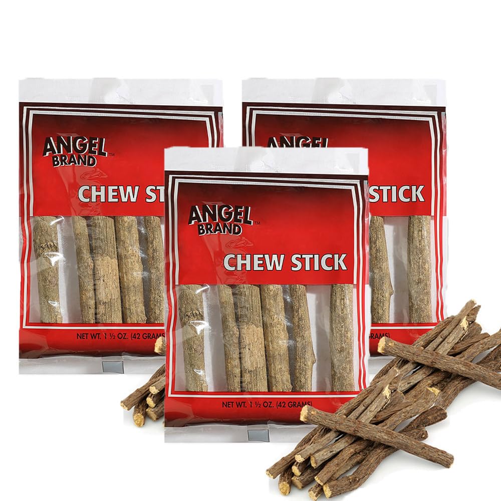 Angel Brand Chew Sticks For Humans - 1.5 Oz Pouch Pack Of 3 - Chewing Sticks For Teeth Cleaning And Fresh Breath.