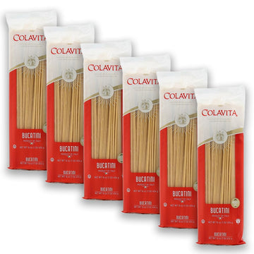 Colavita Bucatini Pasta - Pack of 6 (1lb Bags) - Authentic Italian Pasta Made with 100% Durum Wheat Semolina - Perfect for Traditional Sauces  Carbonara  and Hearty Dishes