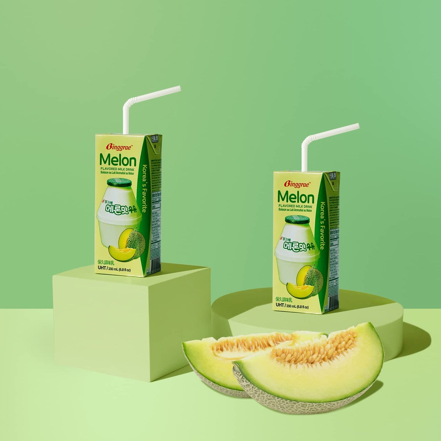 Binggrae Melon Flavored Milk - Pack of 24, 0.28 Fl Oz Each, Refreshing Taste