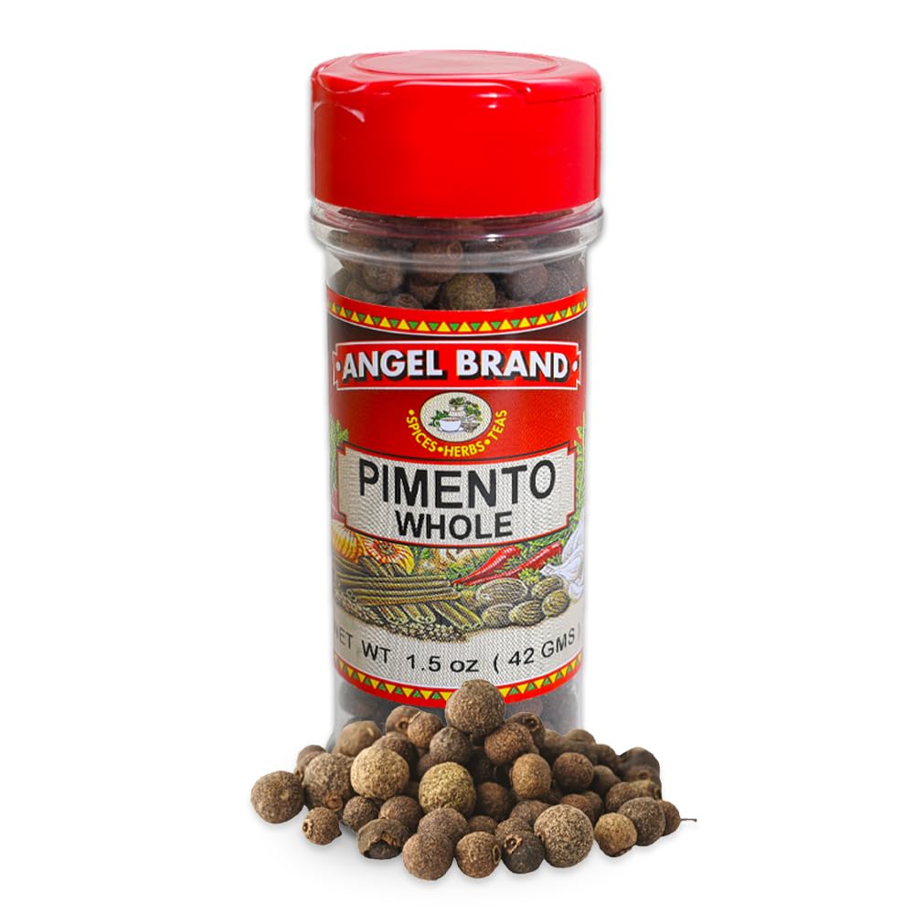 Angel Brand Allspice Pimento Seed Whole, 1.5 oz Bottle - Aromatic Flavor for Sweet & Savory Dishes, Sourced from Pimenta Dioica Tree