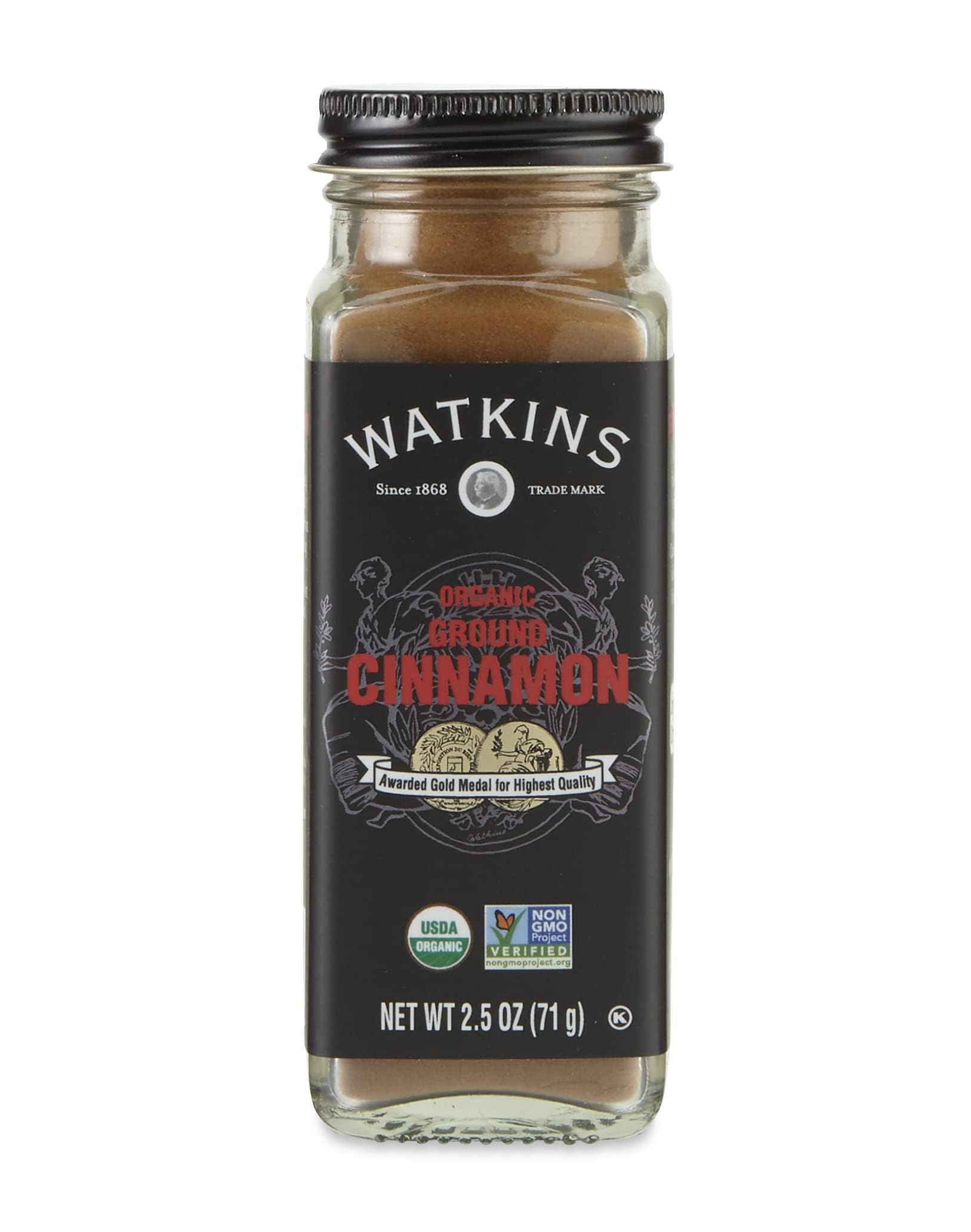 Watkins Gourmet Organic Spice Jar, Ground Cinnamon, 2.5 Ounce Jar, 3 Count