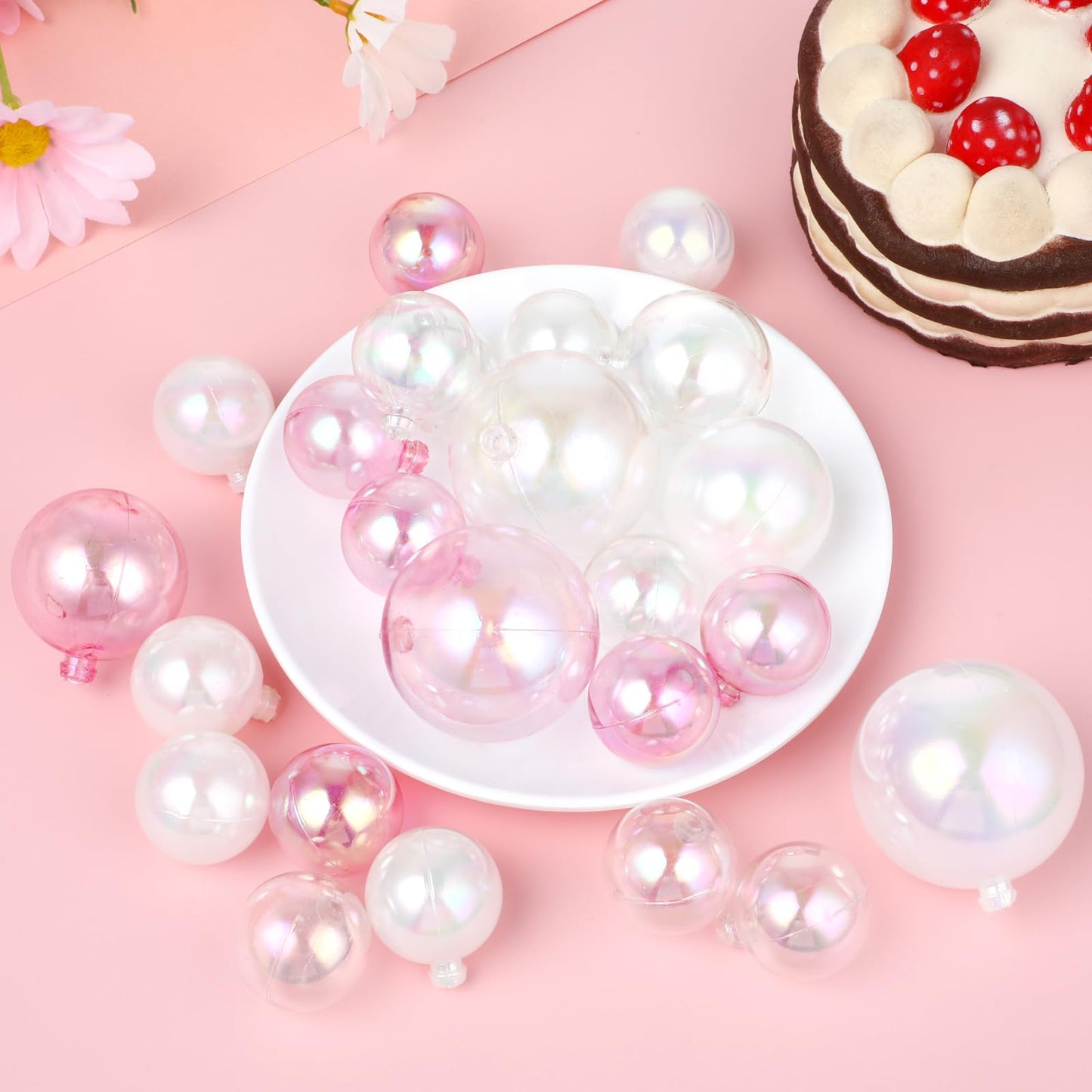 24 Pcs Colorful Bubble Decorations Ball Cake Topper Balloon Cake Topper Bubble Bubble Balls Cupcake Insert Topper Set Diy Decora