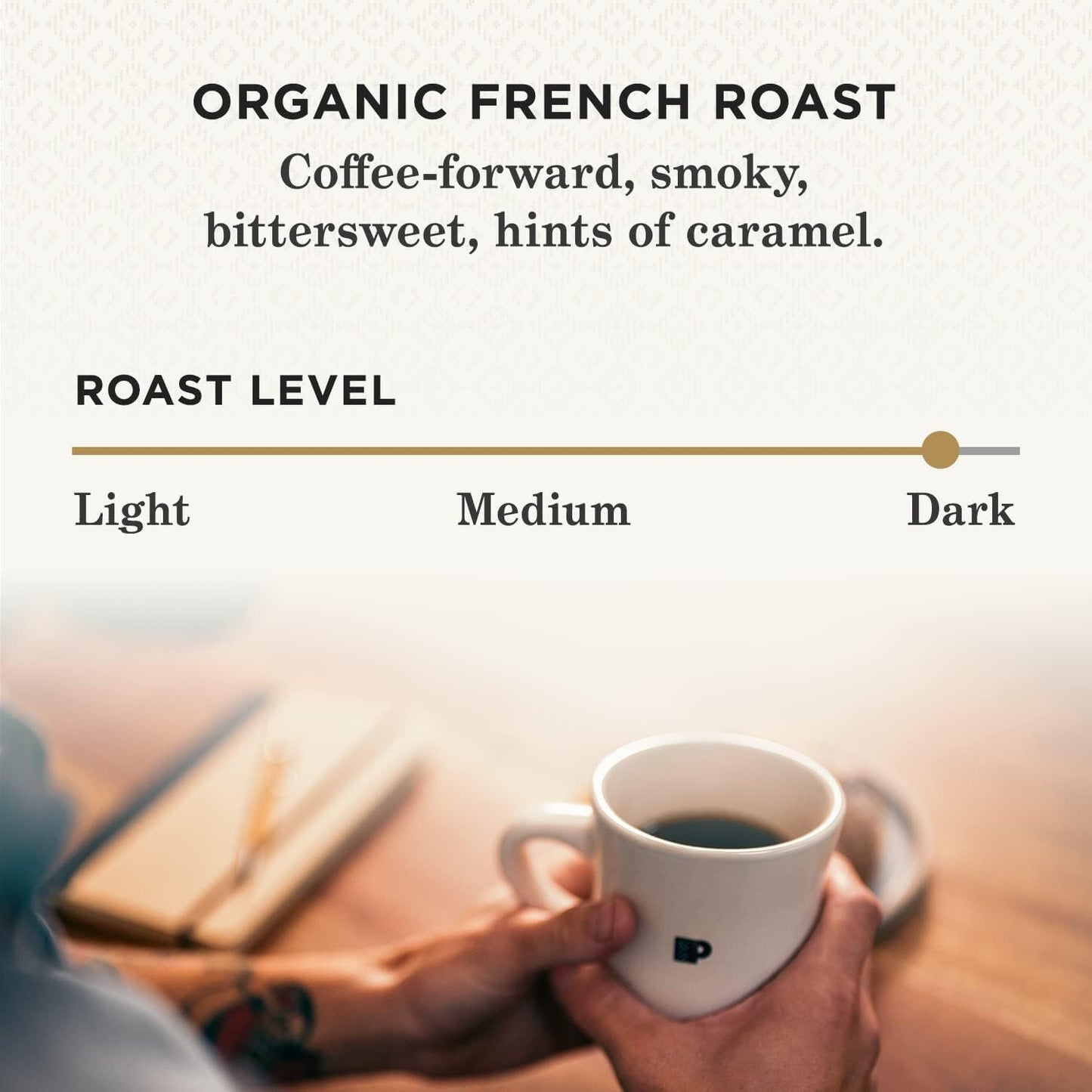 Peets Coffee Dark Roast Ground Coffee | USDA Organic | French Roast | 36 Ounces | 2 Bags