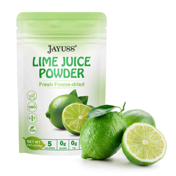 JAYUSS Lime Juice Powder 8.82 Ounce (250g), 100% Natural, Freeze-Dried Lime Juice, No Sugar or Additives, Great for Drinks, Smoo