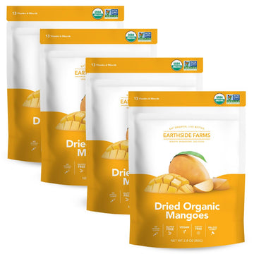 Earthside Farms Organic Dried Mangoes, Plain Dried Mangoes, Gluten Free, No Added Sugar, Organic, Naturally Sweet and Flavorful 