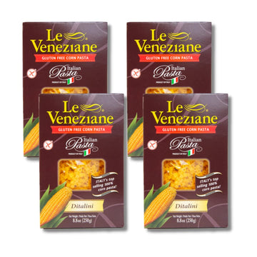 Le Veneziane - Italian Ditalini Pastina [Gluten-Free], (4)- 8.8 Oz. Pkgs