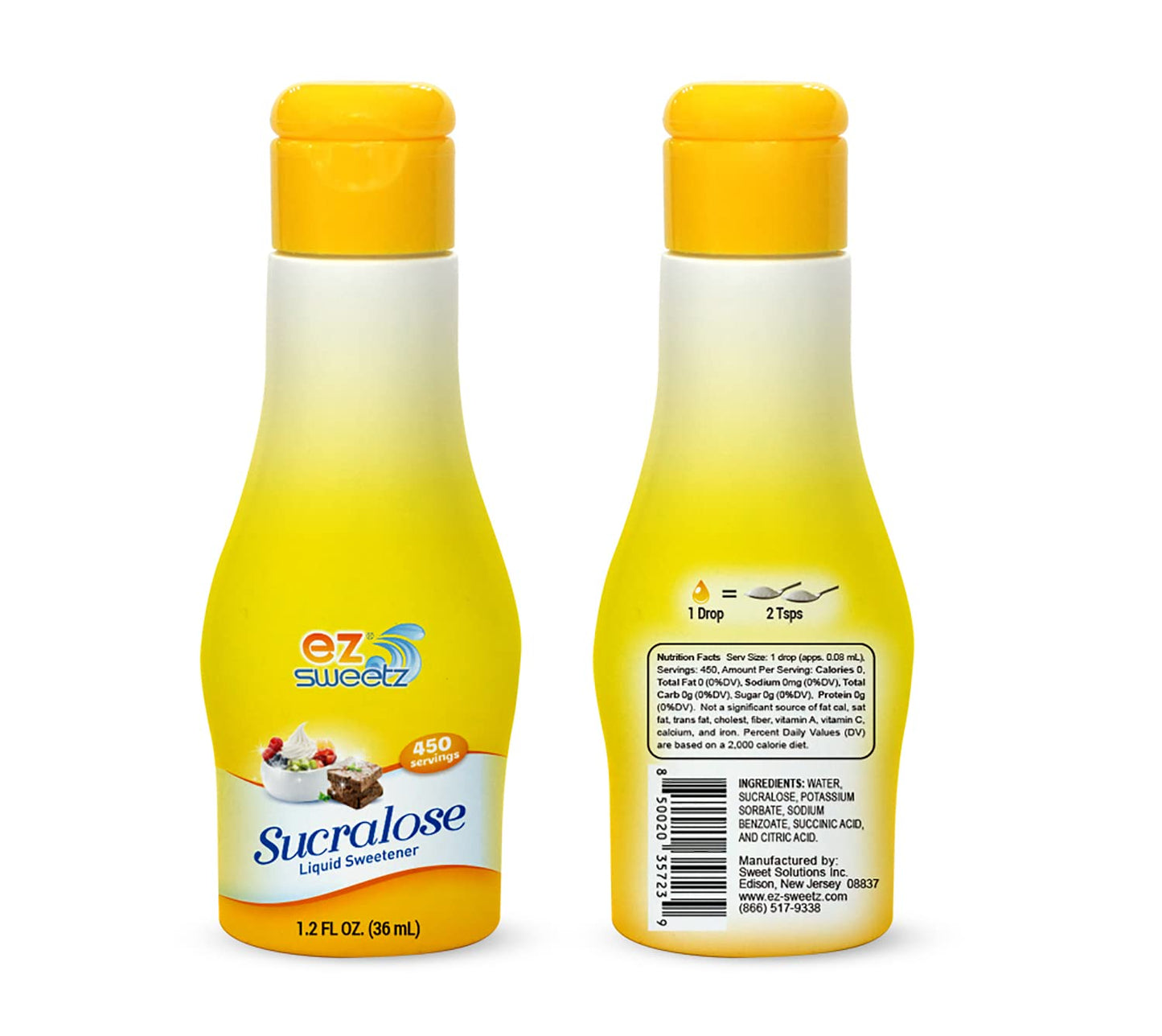 EZ-Sweetz (1.2oz - Liquid Sweetener 450 Servings/Bottle | 3Pack)