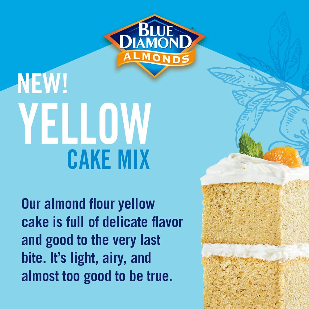 Blue Diamond Almonds Gluten-Free Flour Baking Mix, Yellow Cake, Multicolor, 12.2 Oz