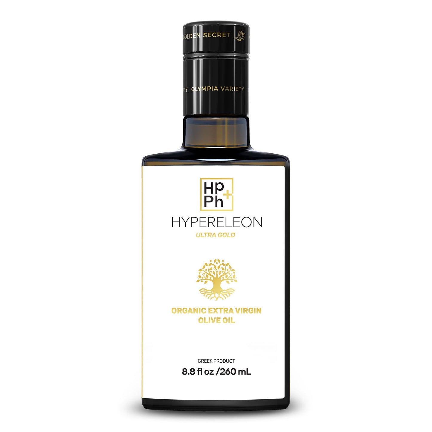 HYPERELEON ULTRA GOLD | enhanced  Organic  Supremely High Phenolic  Greek Extra Virgin Olive 100% Pure & Natural | Bio & Unfiltered | 120 Top Global Awards | 260ml (Pack of 6)