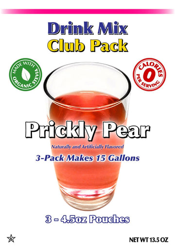 GramZero Prickly Pear Zero Calorie Drink Mix, Sugar Free & Stevia Sweetened, 3 Ounce - Perfect for Nutrition Clubs & Loaded Tea