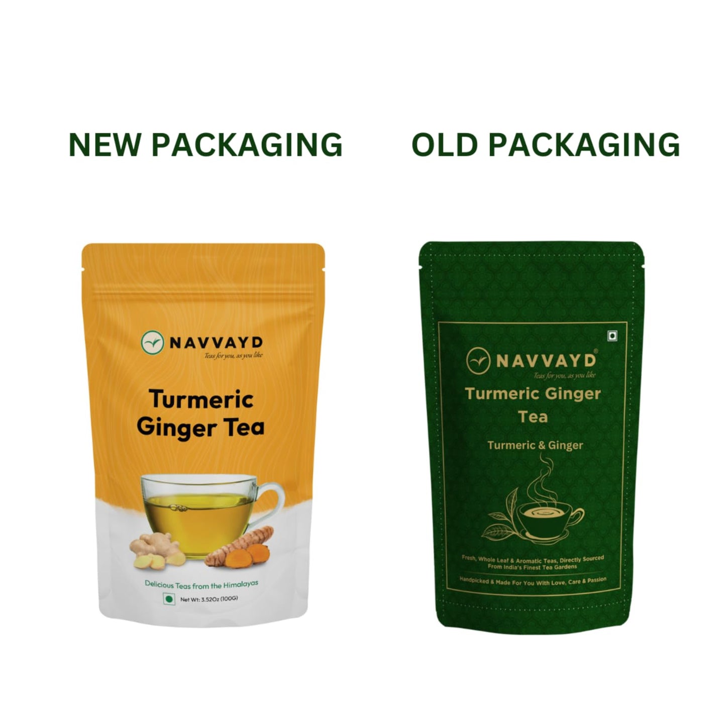 Navvayd Turmeric Ginger Tea (100 Grams, 50 Cups), Delicious & Healthy Tea With Natural Ingredients