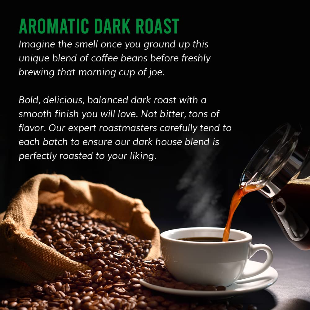 Trejos Tacos Coffee House Blend Dark Roast Whole Bean, 12 Ounce, 100% Arabica