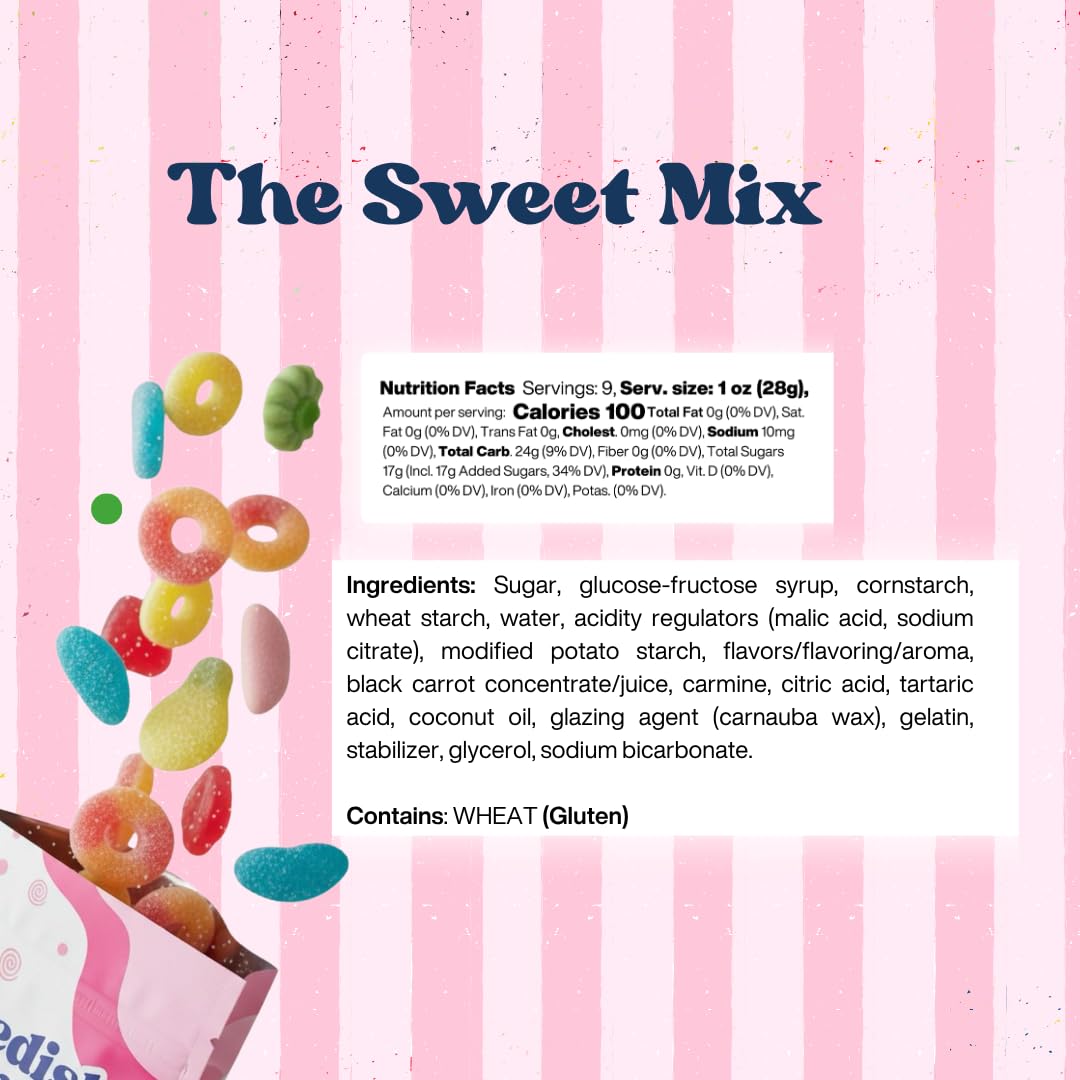 Sweet Swedish Candy Mix Sweet Gummy Candy Bubs - Chewy and Foamy - Hand Packed in Sweden - Swedish Candy Chef - .5LB