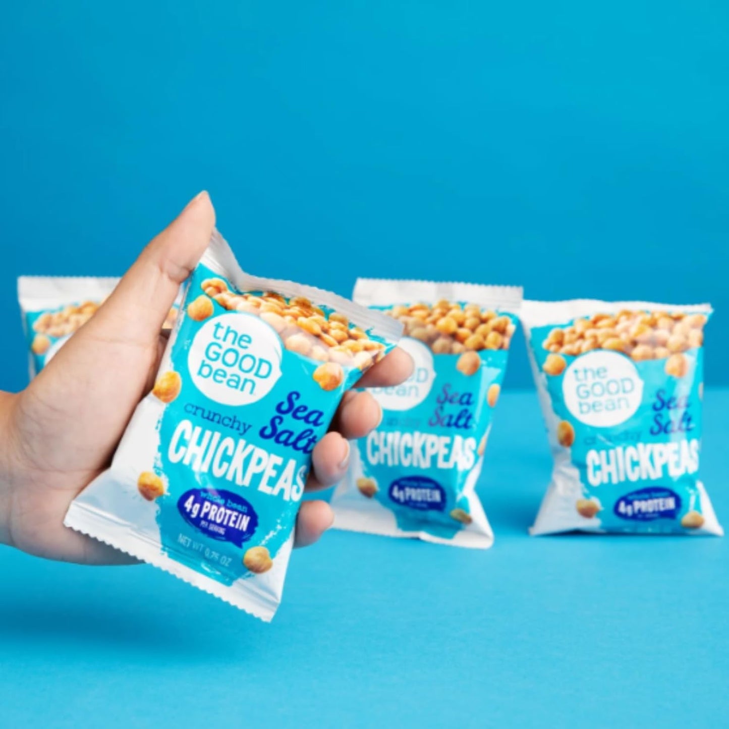 The Good Bean Crunchy Chickpeas - Sea Salt - (50 Pack) 0.75 Oz Bag - Roasted Chickpea Beans - Vegan Snack With Good Source Of Pl