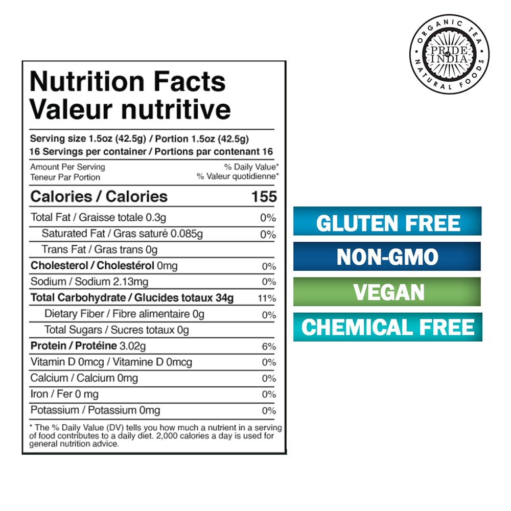 Pride Of India Extra Long Basmati Rice - Naturally Aged Aromatic Grain, 1.5 Pound Jar