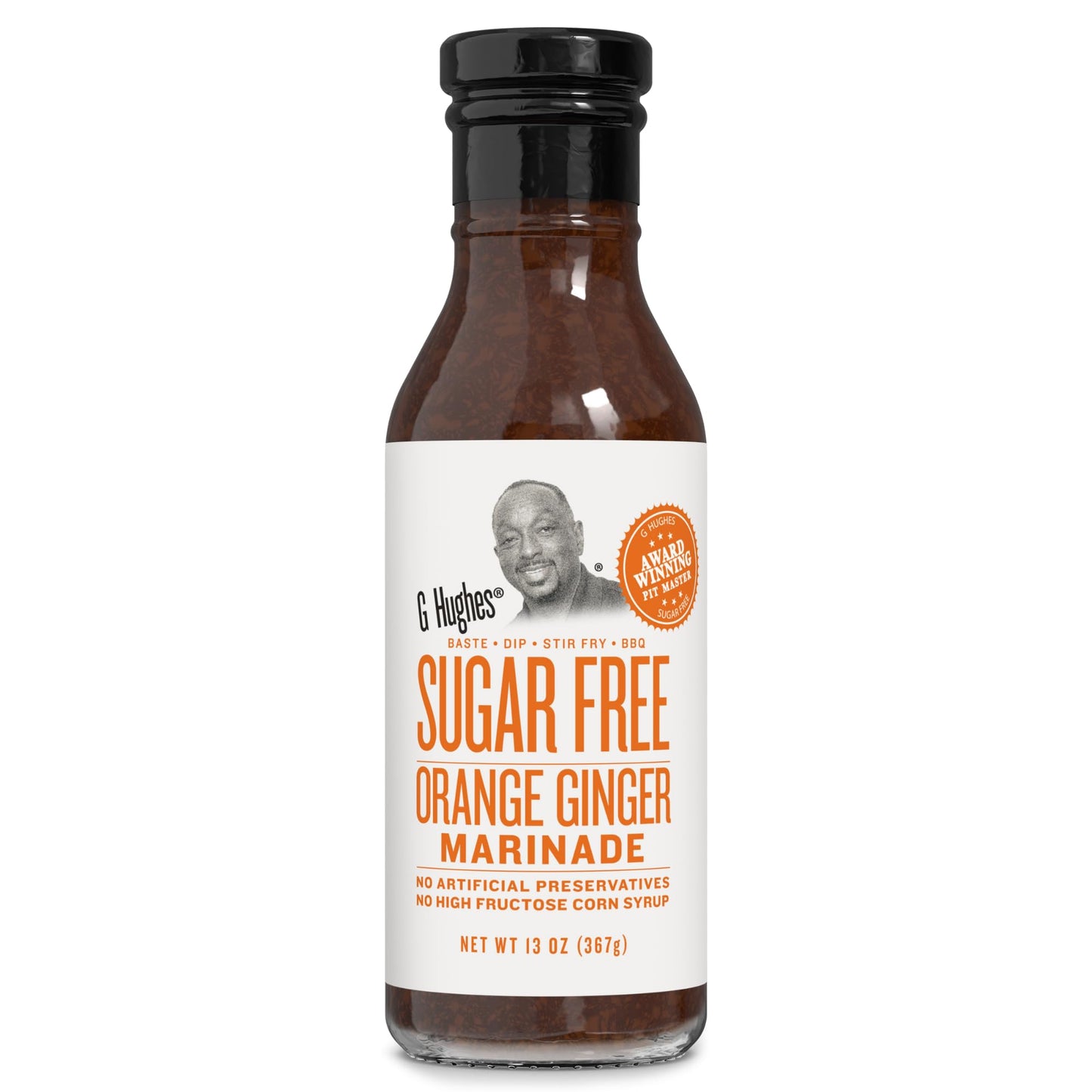G Hughes Sugar Free, Orange Ginger Marinade - Sugar Free Sauces And Marinades, Gluten Free Orange Sauce, Asian Ginger Sauce, Ginger Dressing, No High Fructose - 13 Oz. (1-Pack)