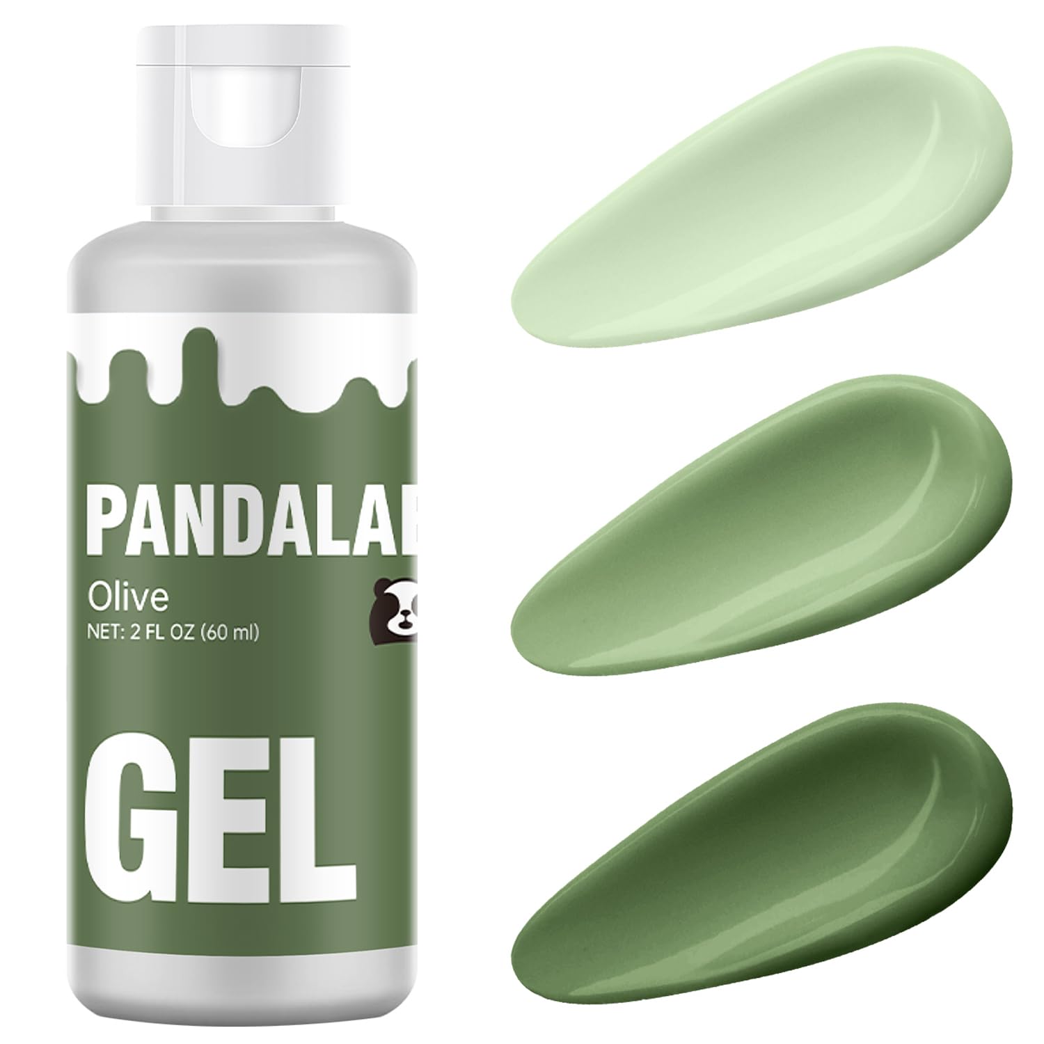 Pandalab Olive Gel Food Coloring - 2 Fl Oz High Concentrated Dye for Baking, Cake, Cookie, Fondant, Icing, Macaron