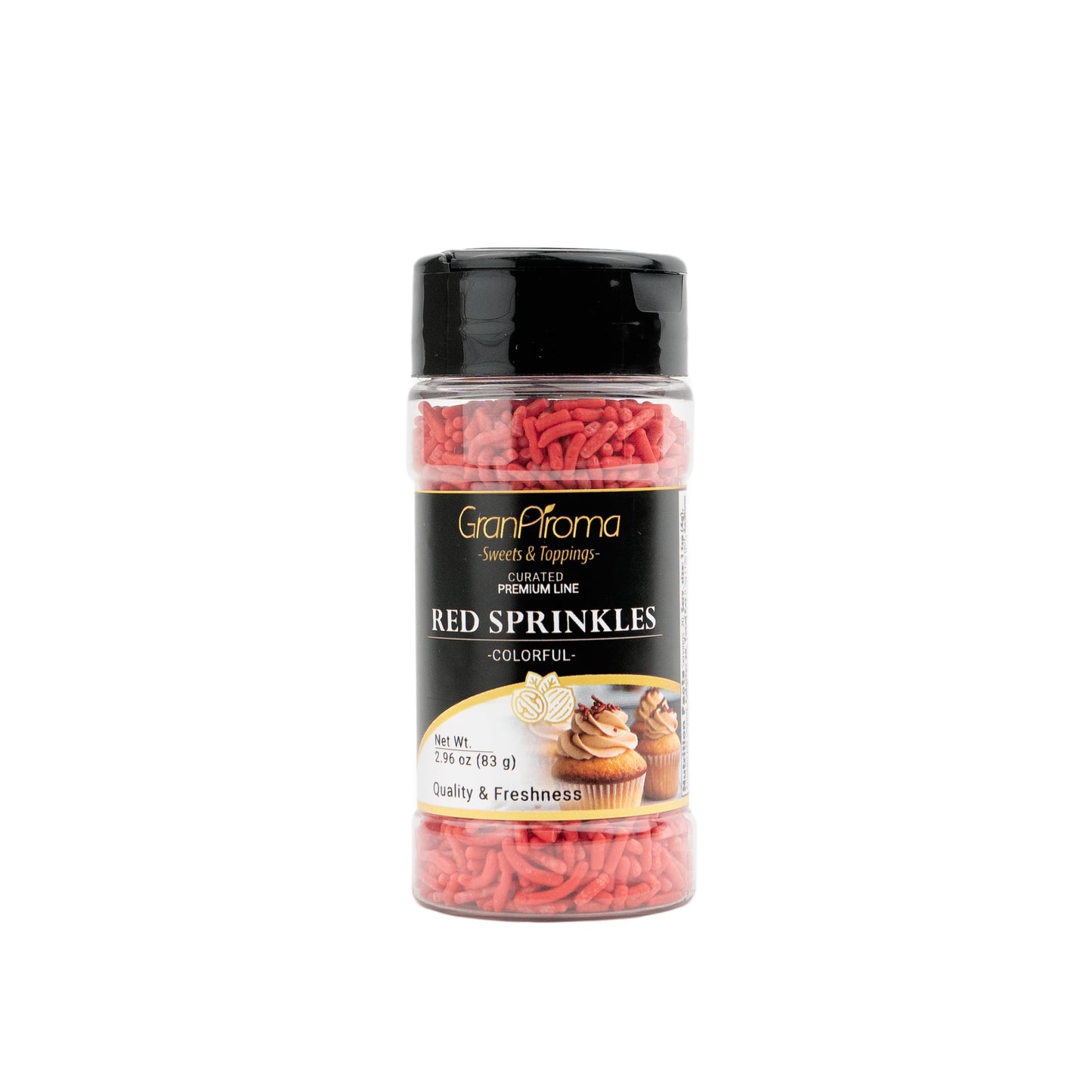 GranAroma Red Soft Sprinkles, Bright Decorative Topping, Festive and Fun Dessert Decorations (Red, 2.96)