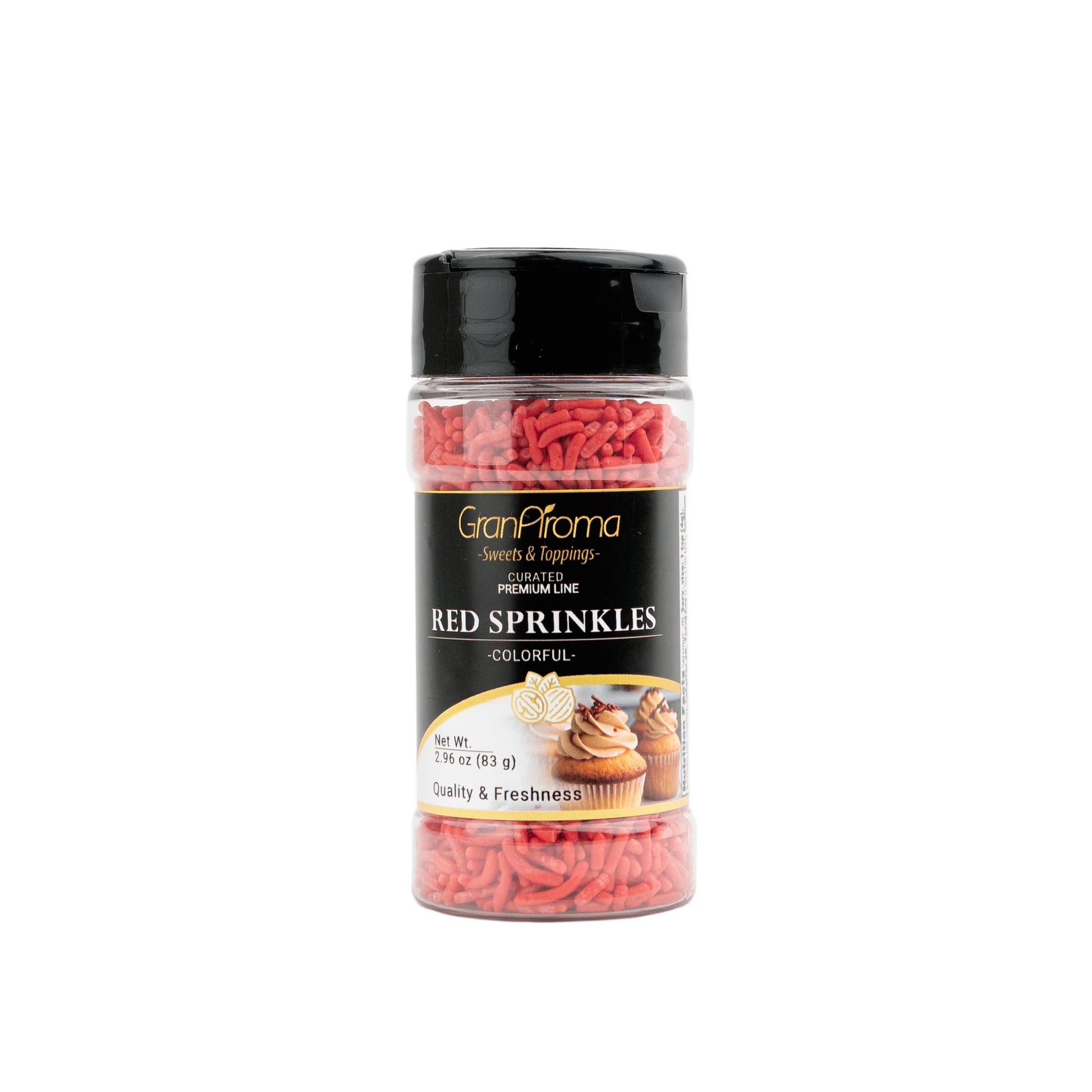 GranAroma Red Soft Sprinkles, Bright Decorative Topping, Festive and Fun Dessert Decorations (Red, 2.96)