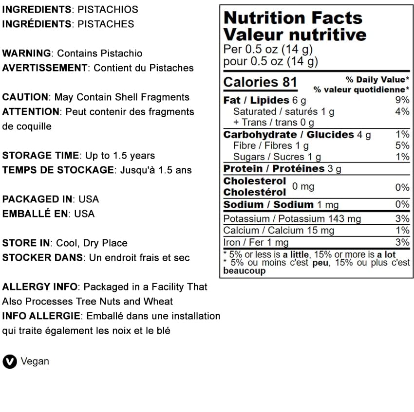 Food To Live - Dry Roasted Pistachio Halves, 4 Pounds - Unsalted. No Shell. Keto And Paleo Friendly Snack. Great For Salads, Coo