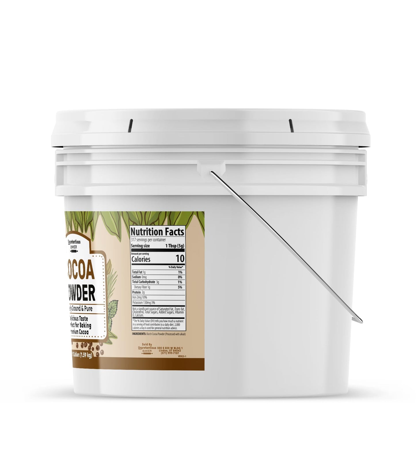 Unpretentious Dutch Cocoa Powder, 1 Gallon Bucket, Brownies, Cookies, Shakes, Food Storage