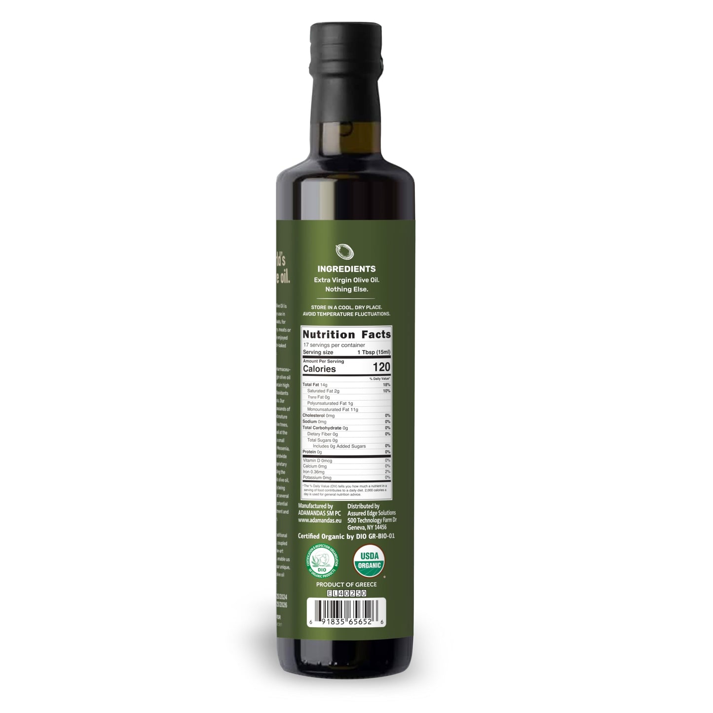 Dr. Cowans Garden 700+ Polyphenol Certified Organic Greek Extra Virgin Olive Oil - Single Estate Extra Virgin Olive Oil With Hig