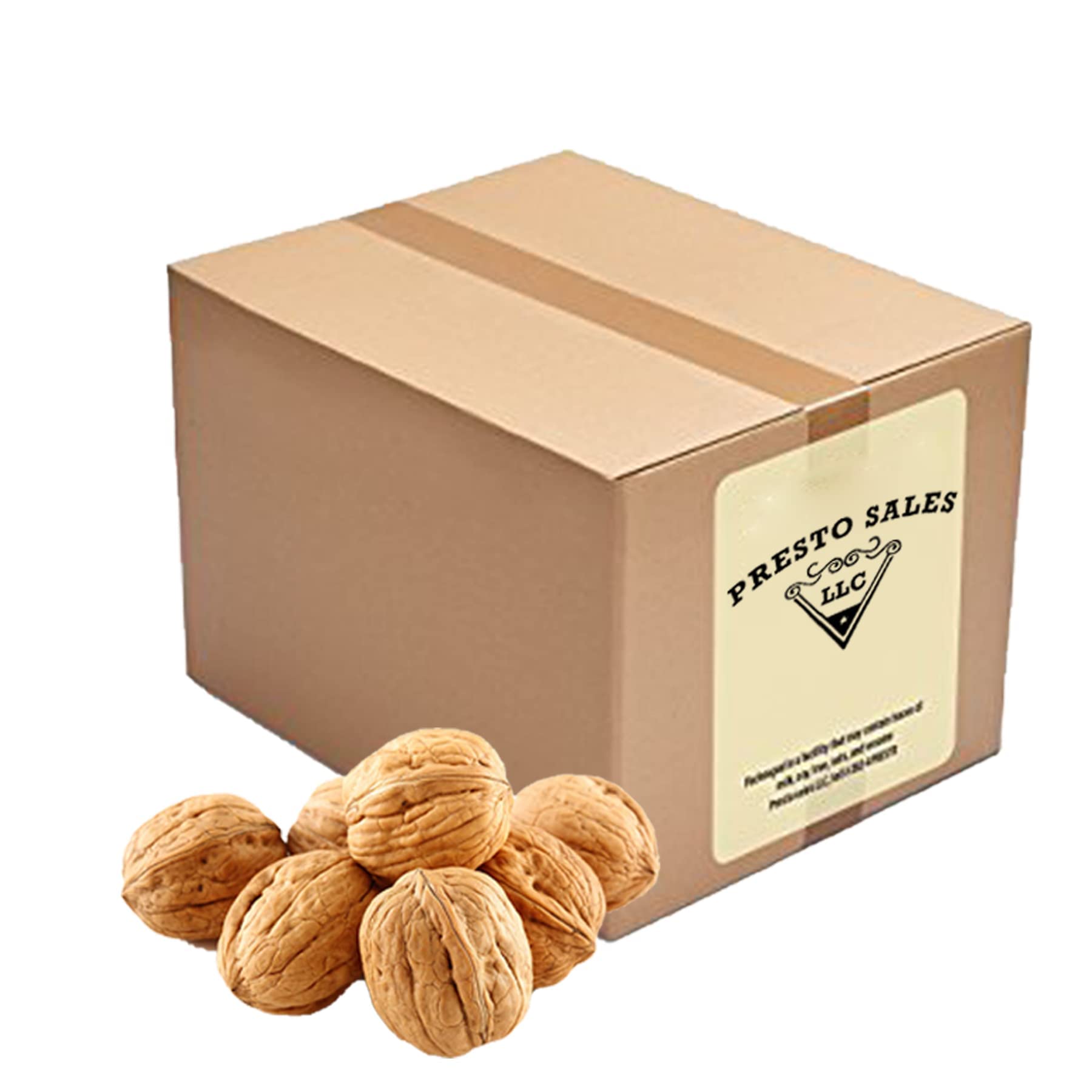 Presto Sales Walnuts Current New Crop in Shell Huge Hartley Choice Nut, Grown in California, Number one Quality - Packed in a 5 