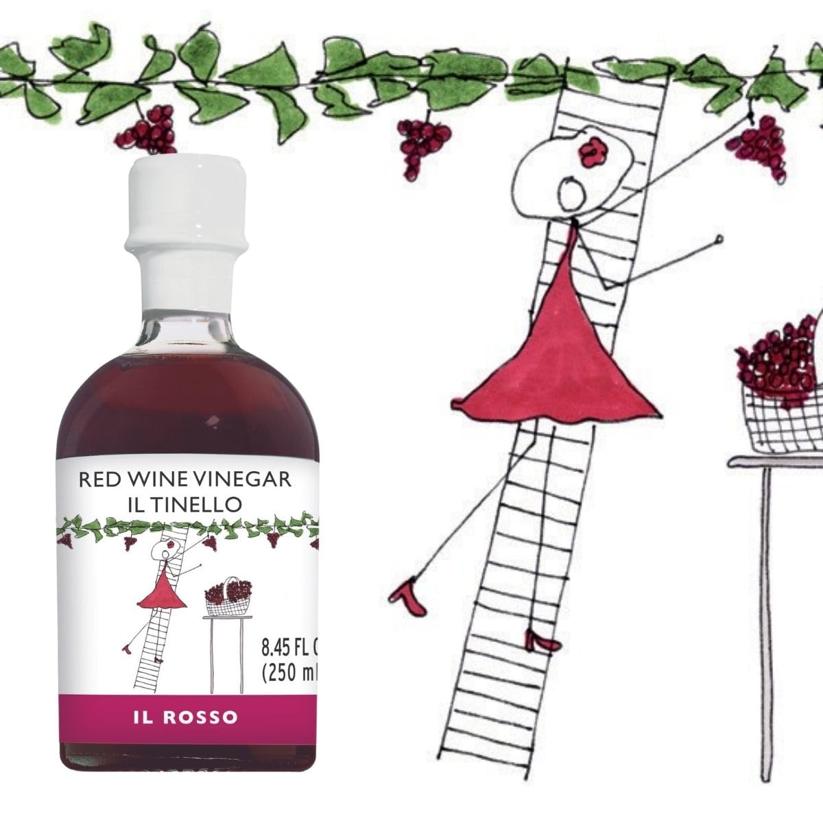 IL TINELLO, Red Wine Vinegar Aceto di Vino Rosso, (8.45 fl oz) 250ml