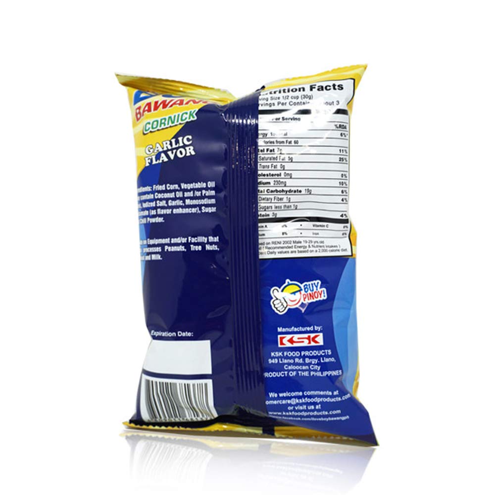 Boy Bawang Cornick, Garlic - Crispy Tasty & Gluten-Free Corn Nuts 3.54 Ounces (100G), 3 Pack