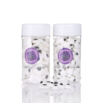 Georld 2 Bottle Candy Eyeballs Eyes Cake Cupcake Toppers Cookie Decorations,6.9 Ounce,Two Size Mixed