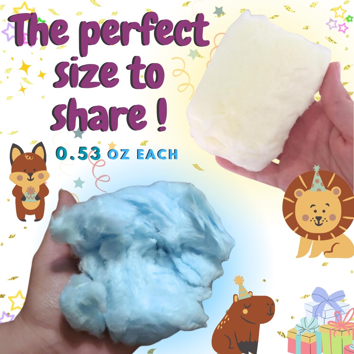 Lupy Lups! Cotton Candy Party Pack 0.5 Oz Each - Easter Desing Individually Wrapped- Pastel Candy For Stocking, Treats, Party Fa