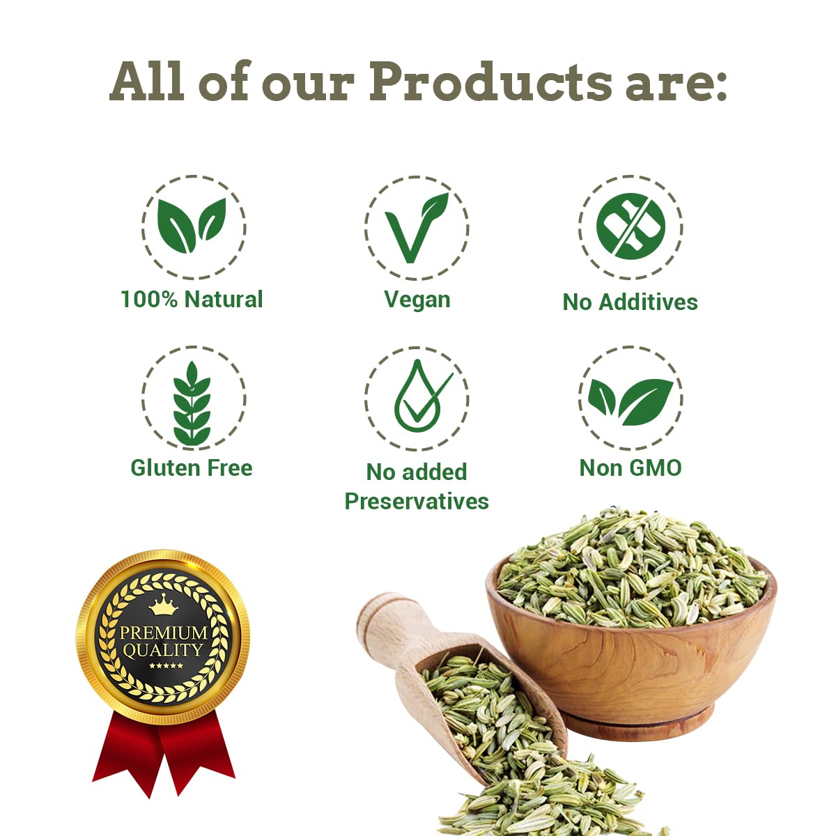 SPICE MAGIC Fennel Seeds | 100% Natural Whole Spice | 7oz (200g) | Non-GMO | Indian Origin