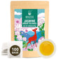 WT WEETEE Jasmine Green Tea Bags, 100 Count Jasmine Scented Green Tea, Refreshing & Relaxing, No Artificial Flavors | Resealable