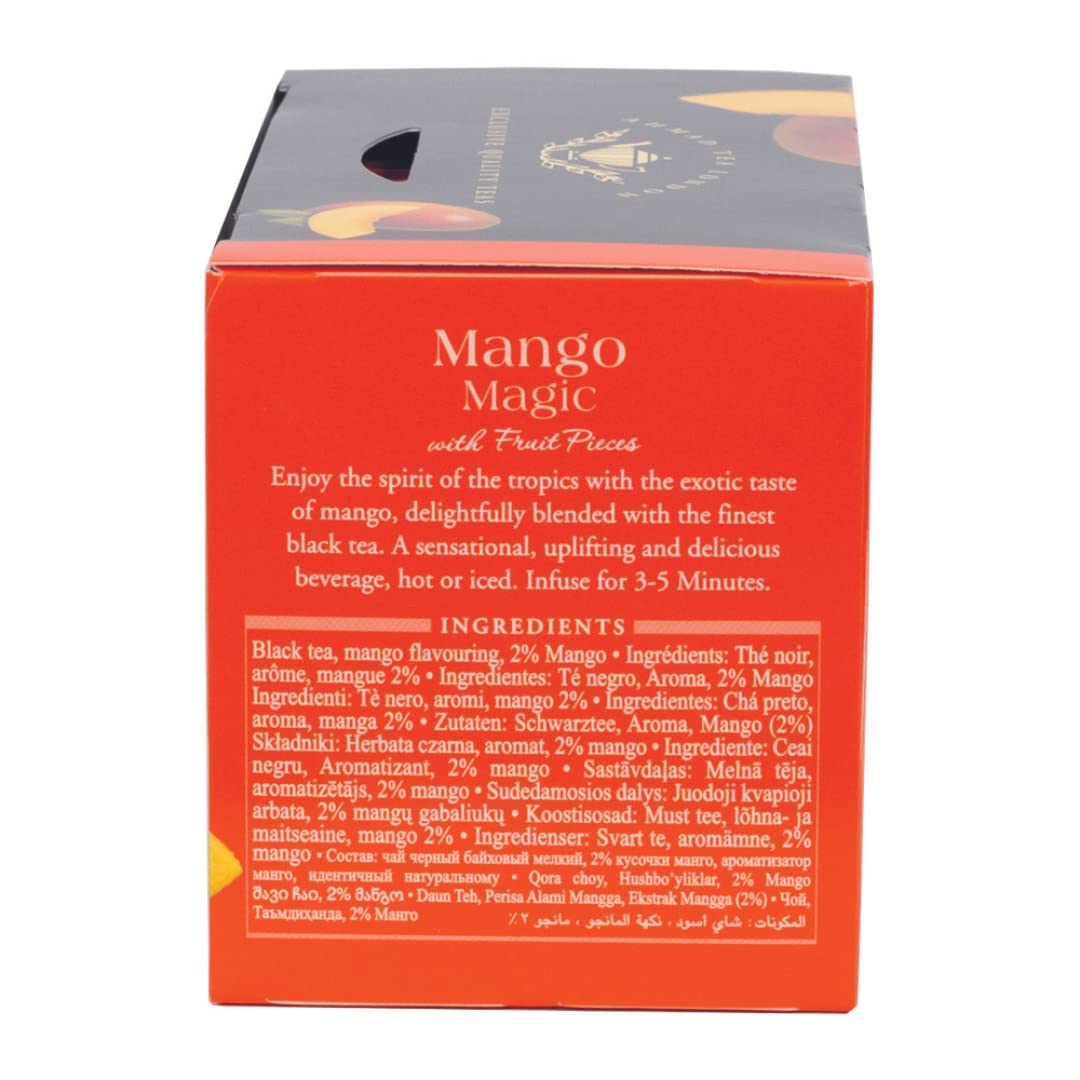Ahmad Tea Mango Magic Black Tea, 20-Count Boxes, Pack of 6, Model 698