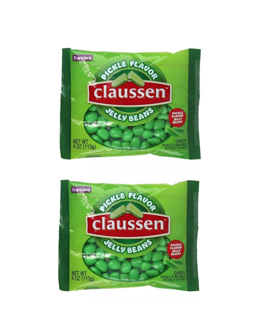 Generic Pickle Flavored Jelly Beans - Bundle of 2 Packs - Each Bag is 4oz, Green