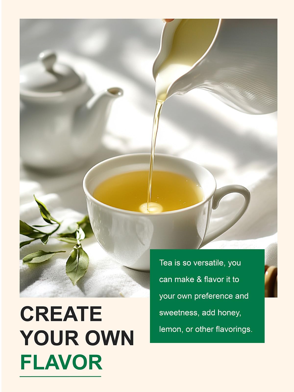 TeeLux Decaf Green Tea  CO2 Decaffeinated Green Tea Loose leaf  Delicate & Smooth Flavor  7oz