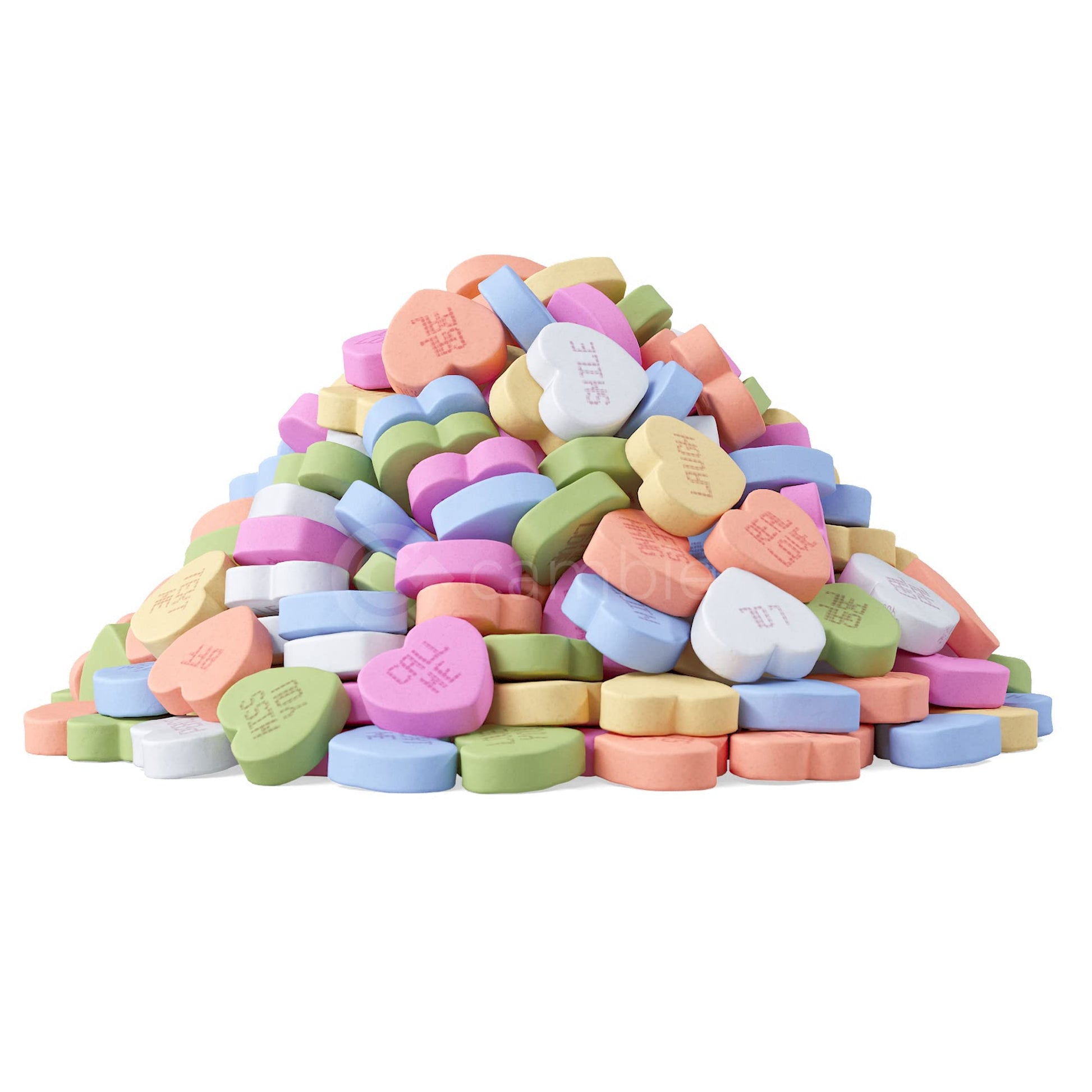 Small Conversation Hearts By Cambie | 2 Lbs Of Pastel Valentine'S Candy | Delicious Fruity & Mint Flavors In A Colorful Pastel D